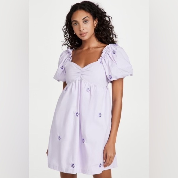 NWT ENDLESS ROSE GORGEOUS LAVENDER PUFF SLEEVE EMBROIDERED DRESS. SIZE 3X - Picture 1 of 11